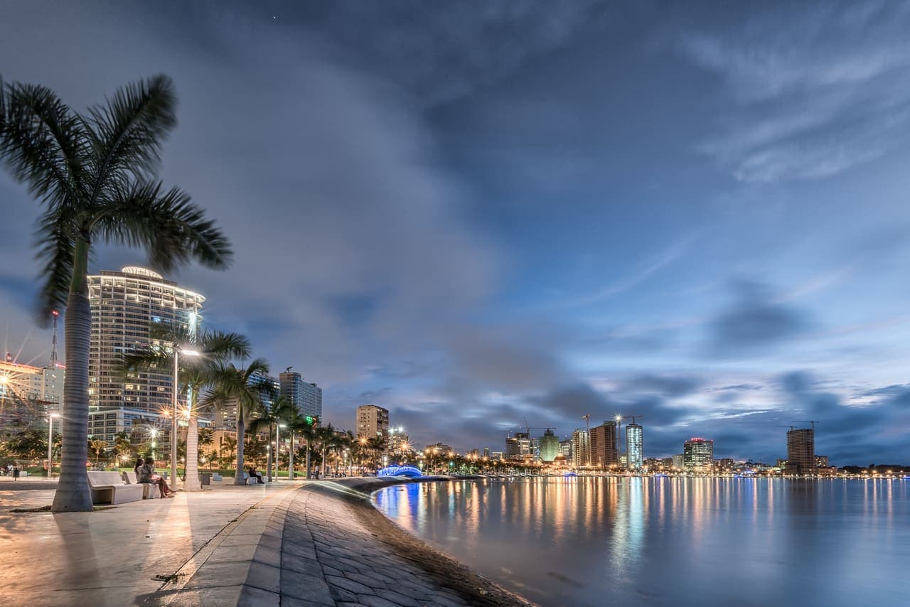 Luanda waterfront at dusk