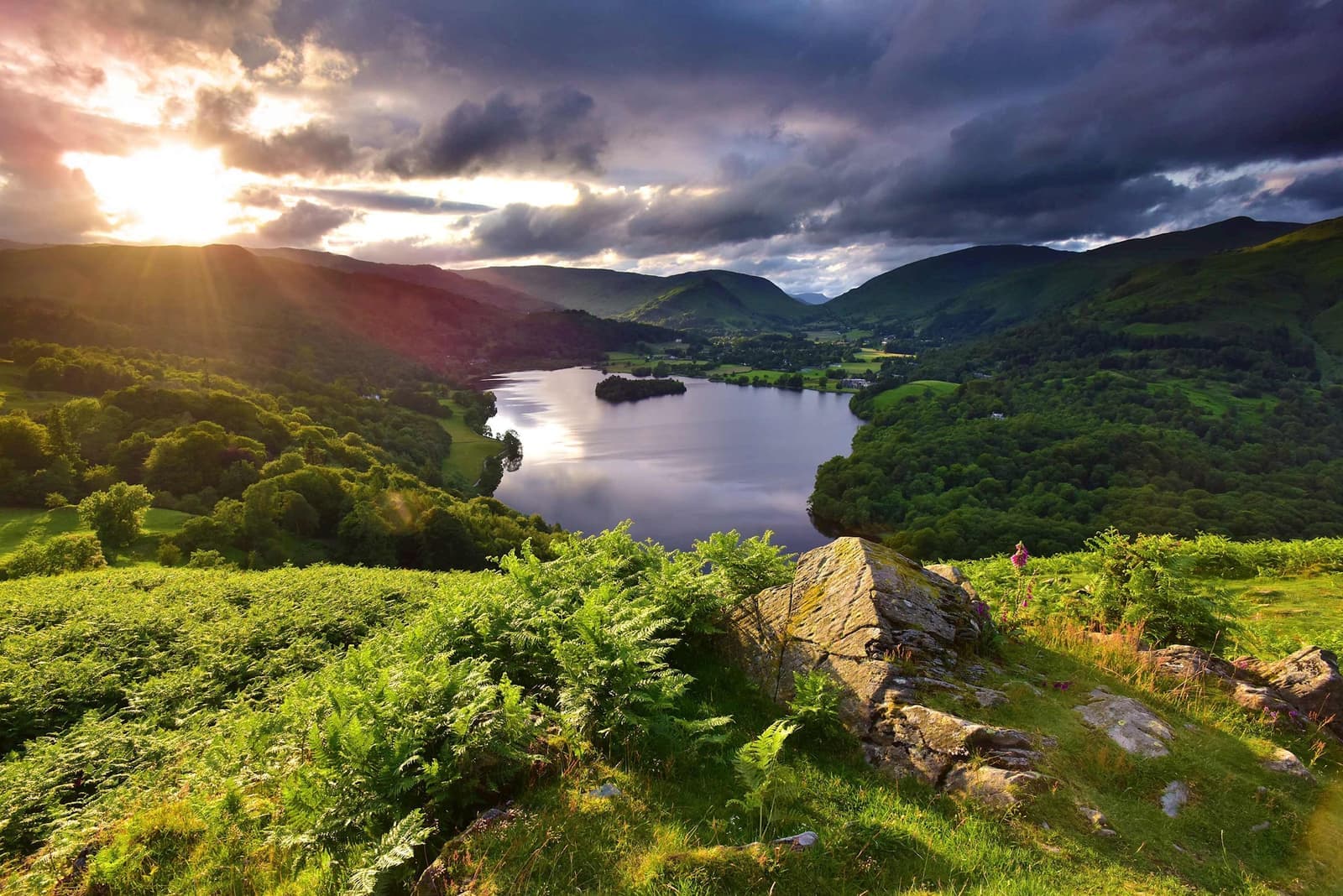 Scenic View of the Lake District, England