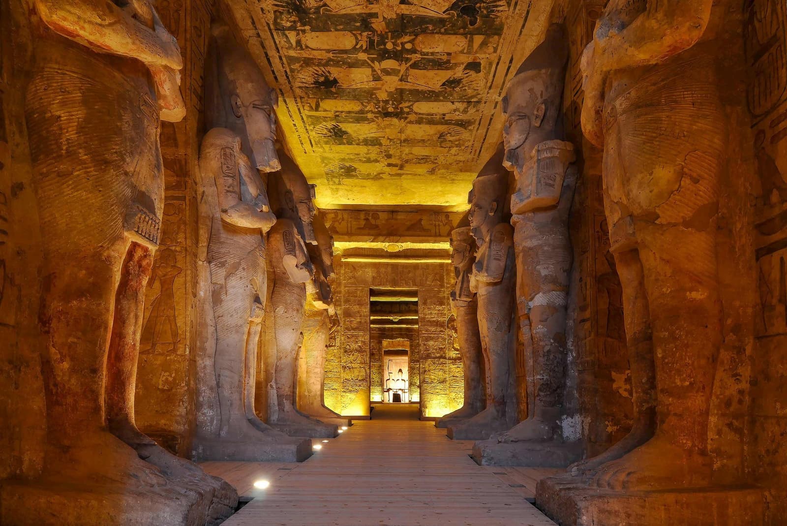 The inside of Abu Simbel in Aswan, Egypt