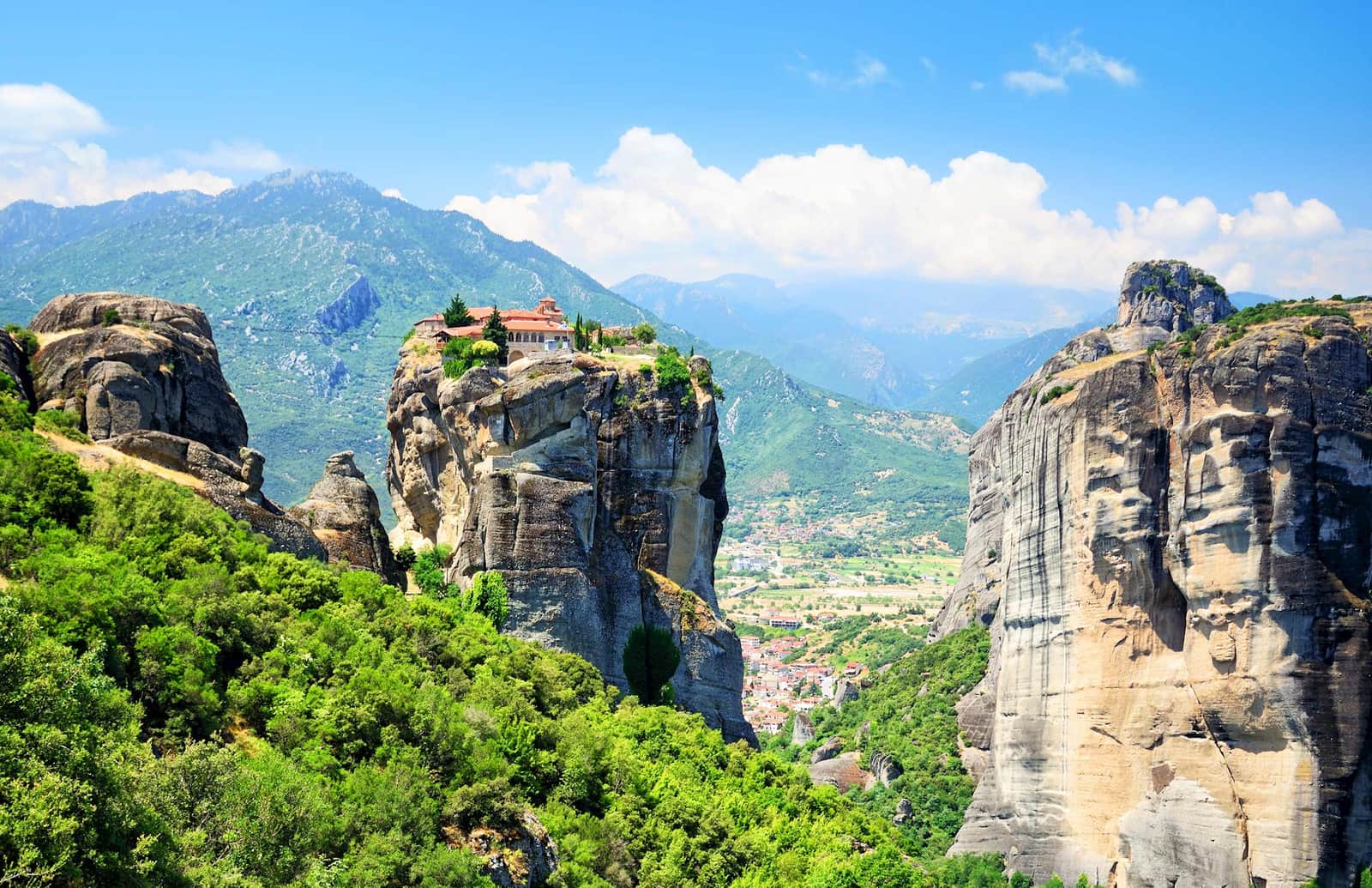 A scenic view of Monastery Meteora in Greece