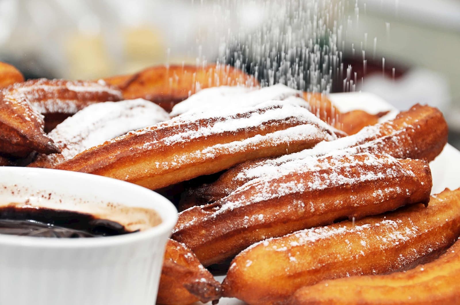 A plate of churros in Madrid, Spain