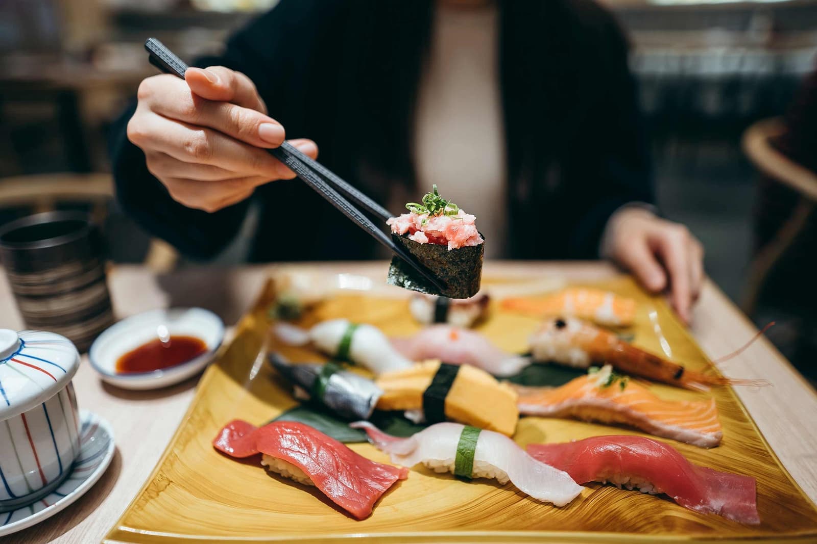 A sushi dinner in Osaka, Japan