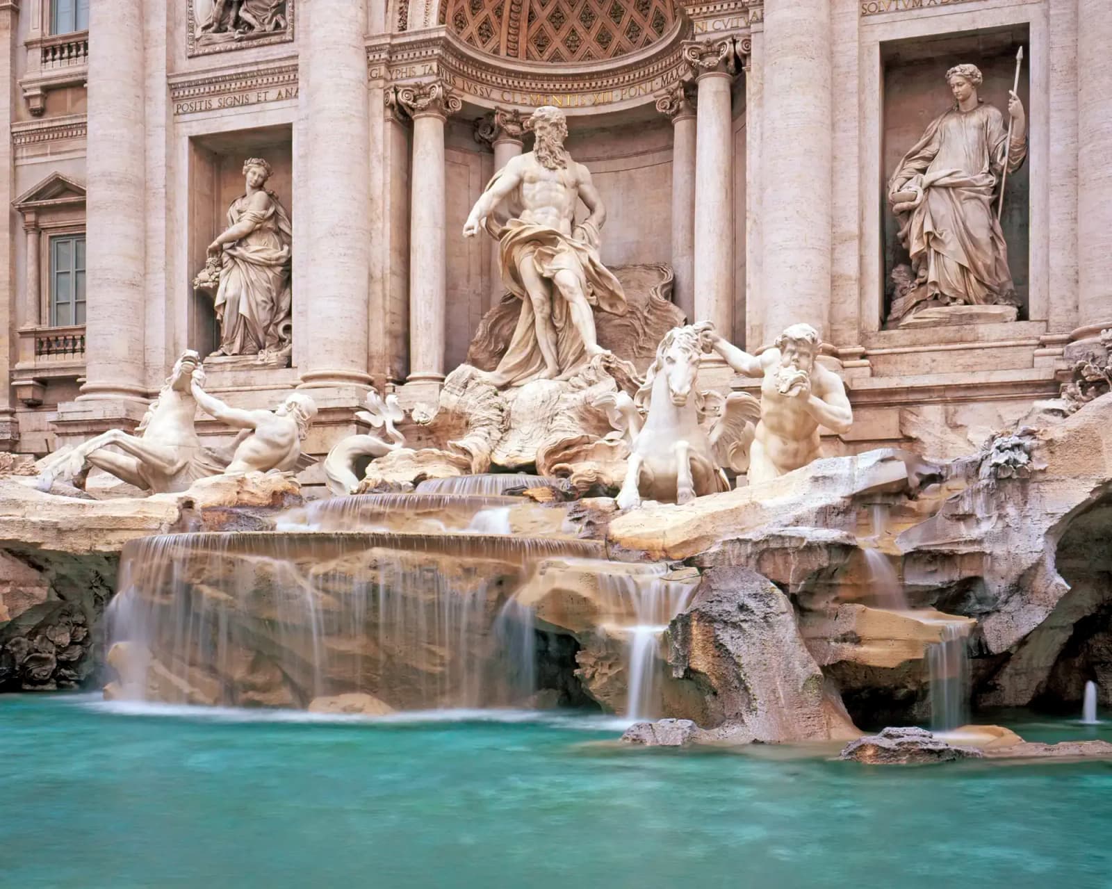 The Trevi Fountain in Rome, Italy.