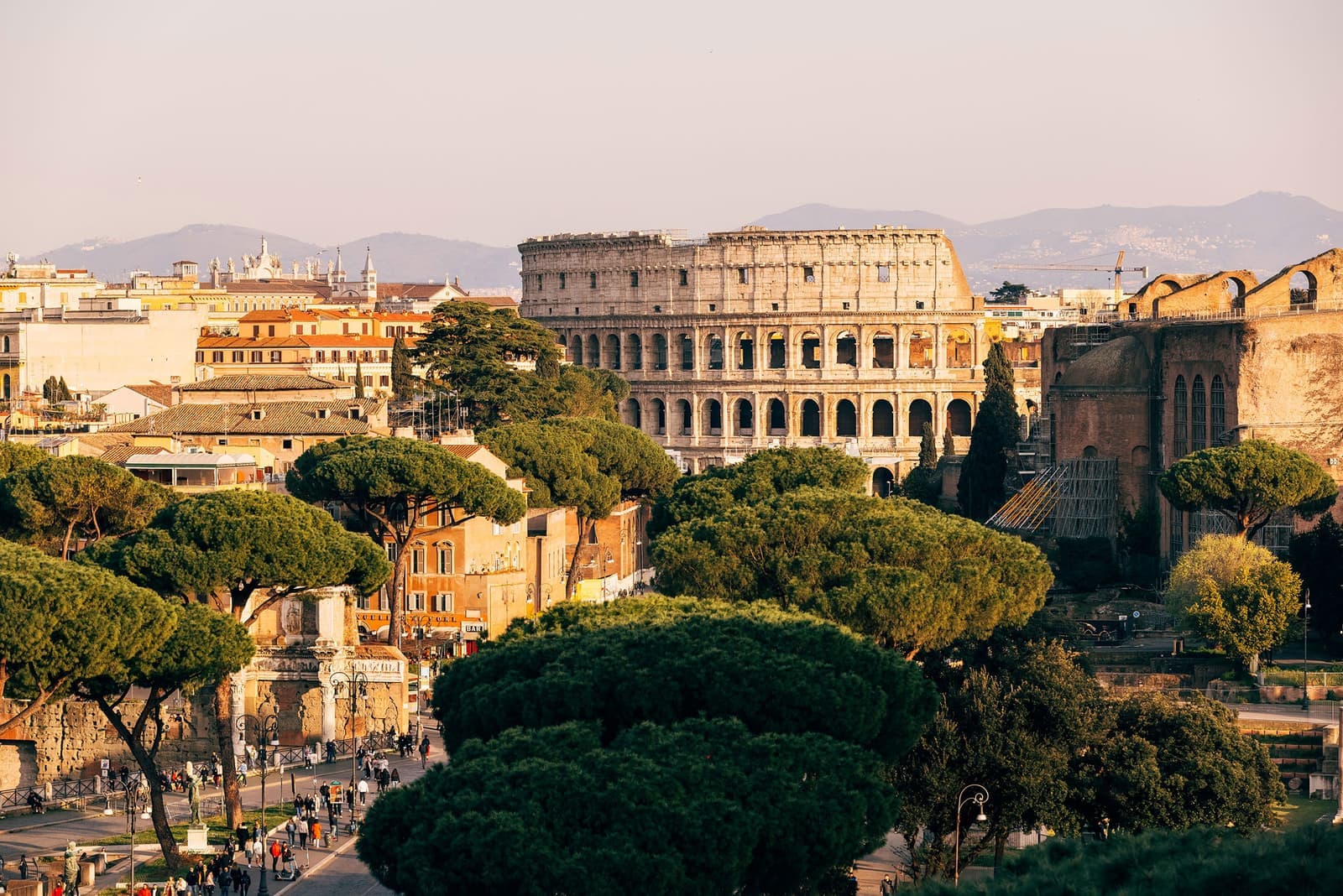 Rome Skyline With Coliseum, Rome, Italy