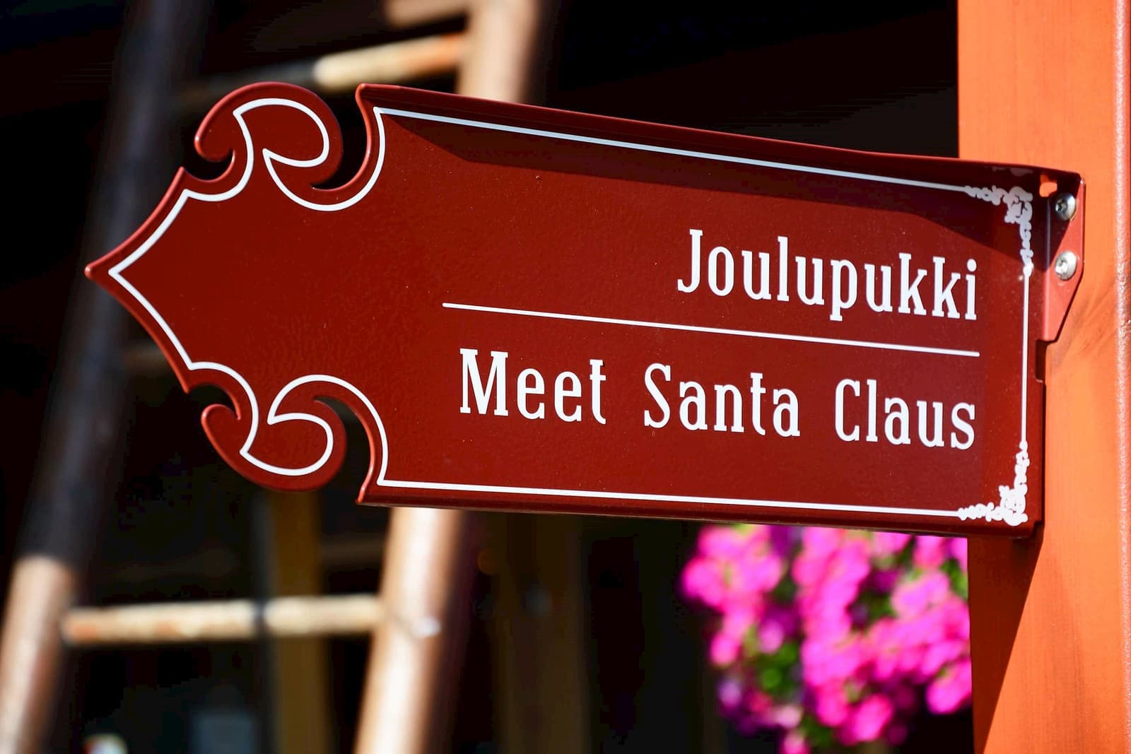 Meet Santa Claus sign in Rovaniemi, Finland