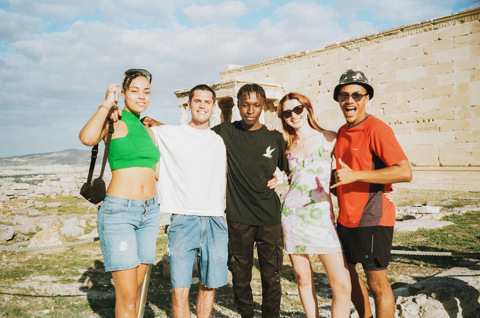 Travelers Posing for Photo, Athens, Greece