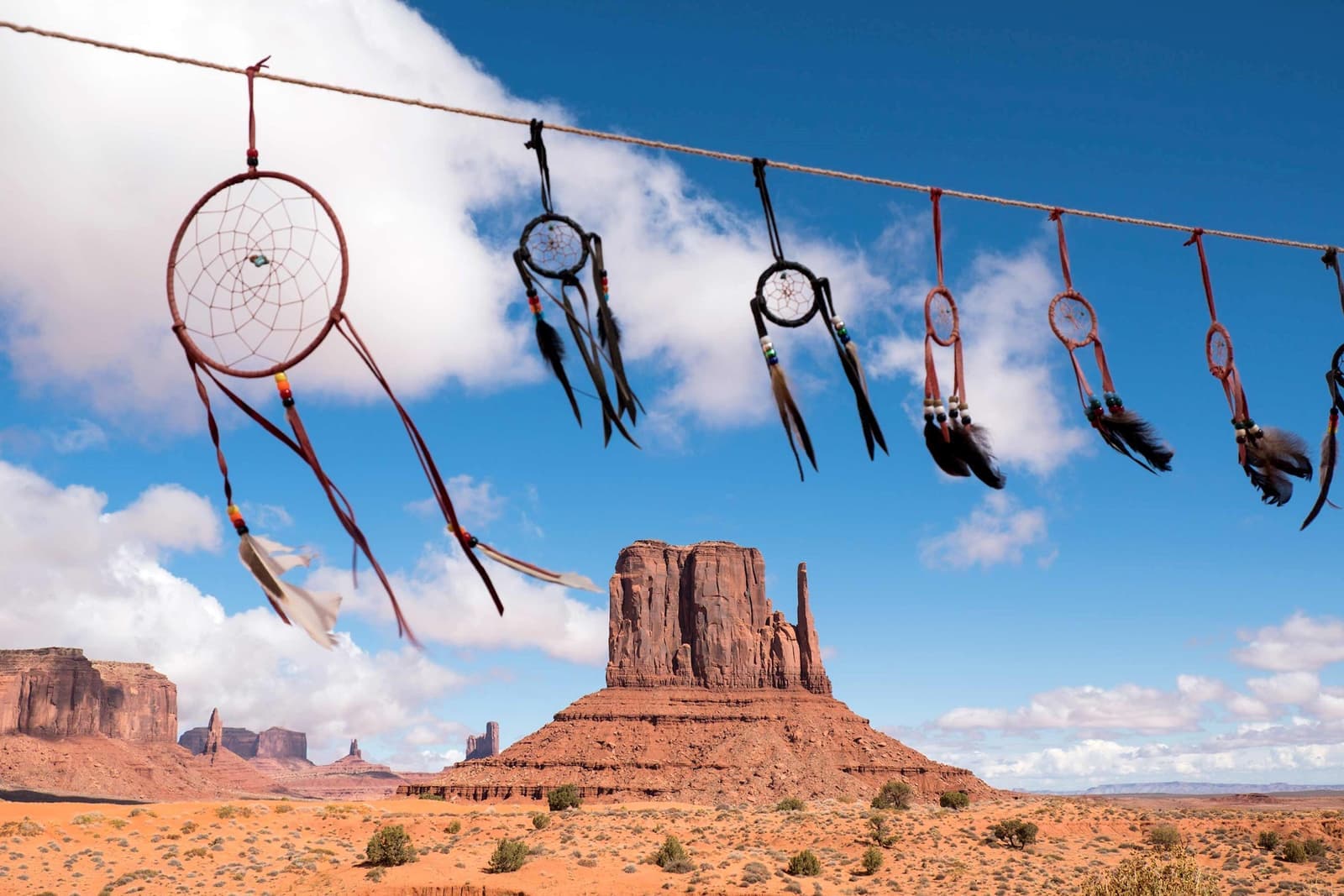 Dream Catchers hanging outside in Monument Valley, Arizona, USA