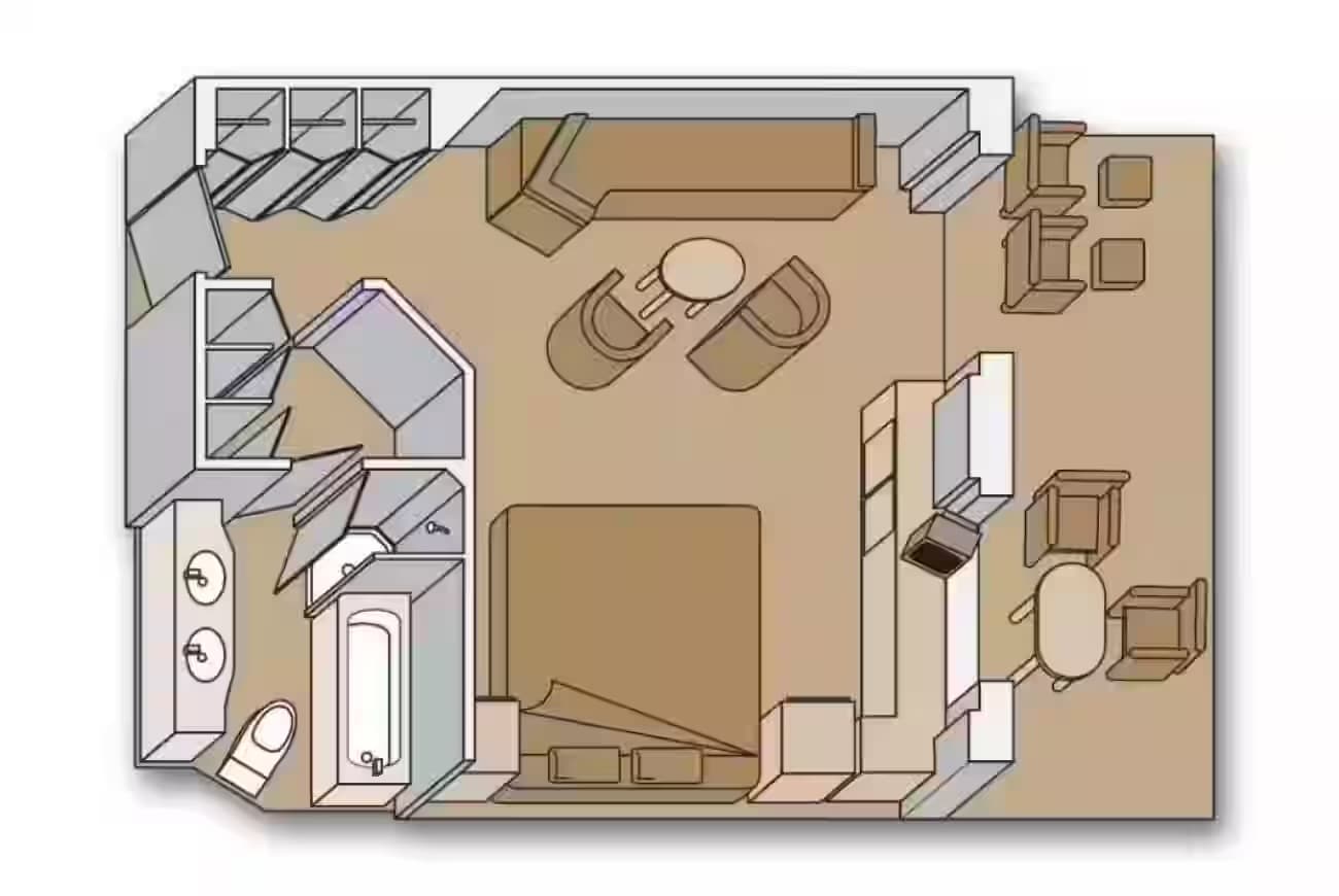 Neptune Suite floor plan, Zuiderdam