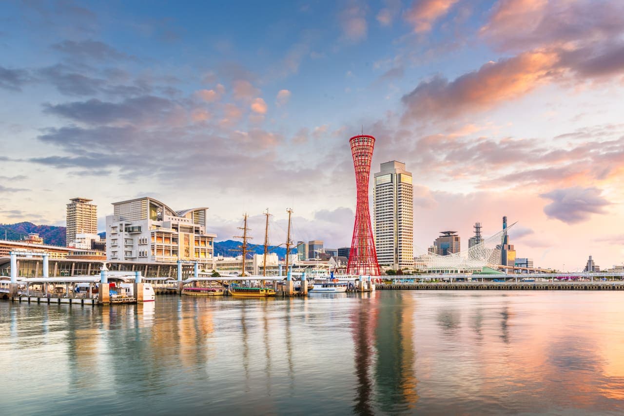 Kobe Port Tower at sunset