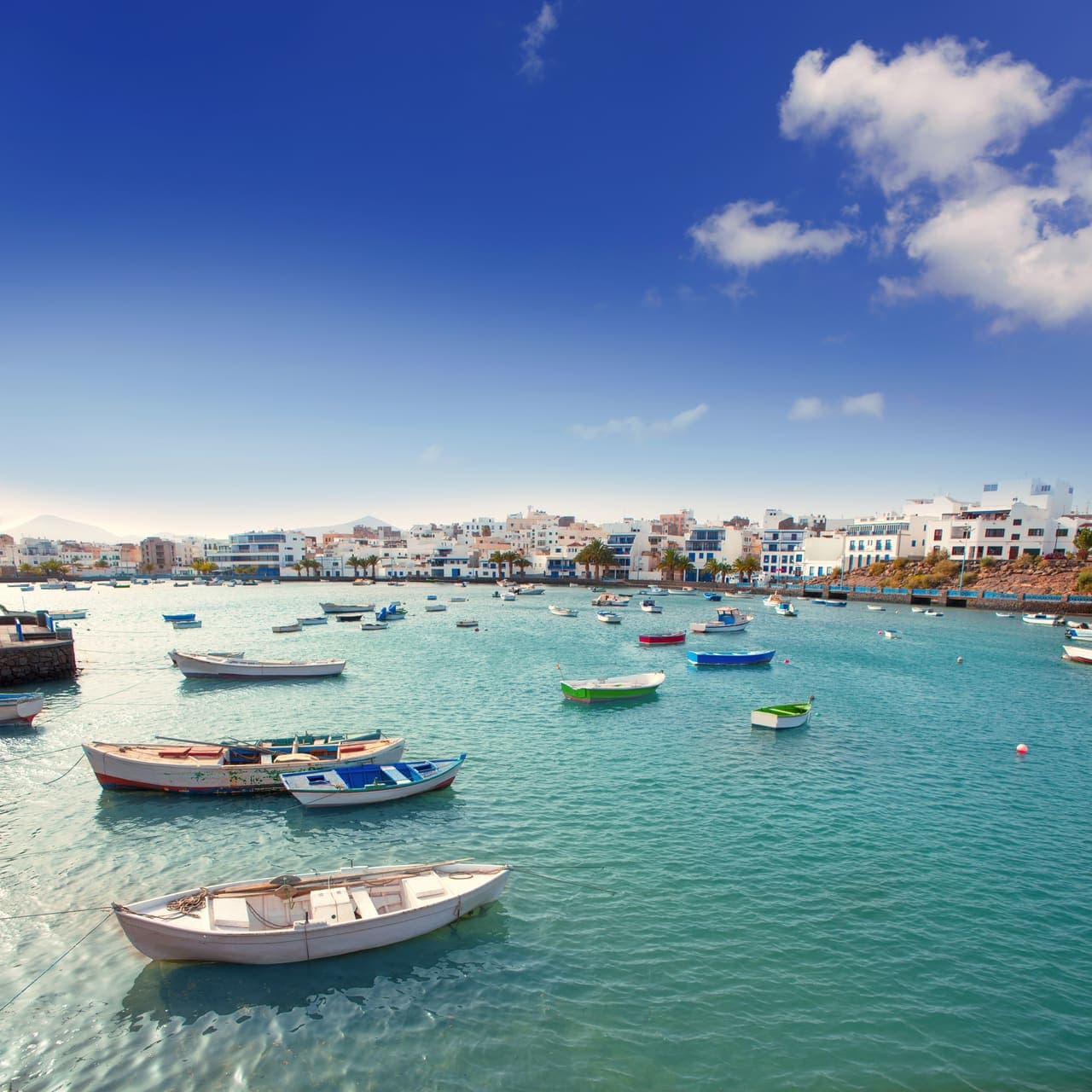 Boats in the harbor at Arrecife, Lanzarote