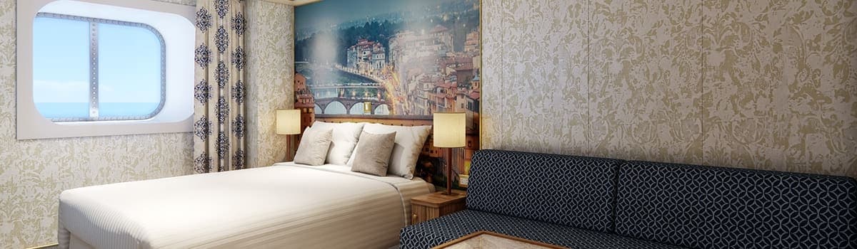 Deluxe Ocean View stateroom, Carnival Firenze