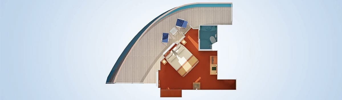 Premium Vista Balcony floor plan, Carnival Freedom