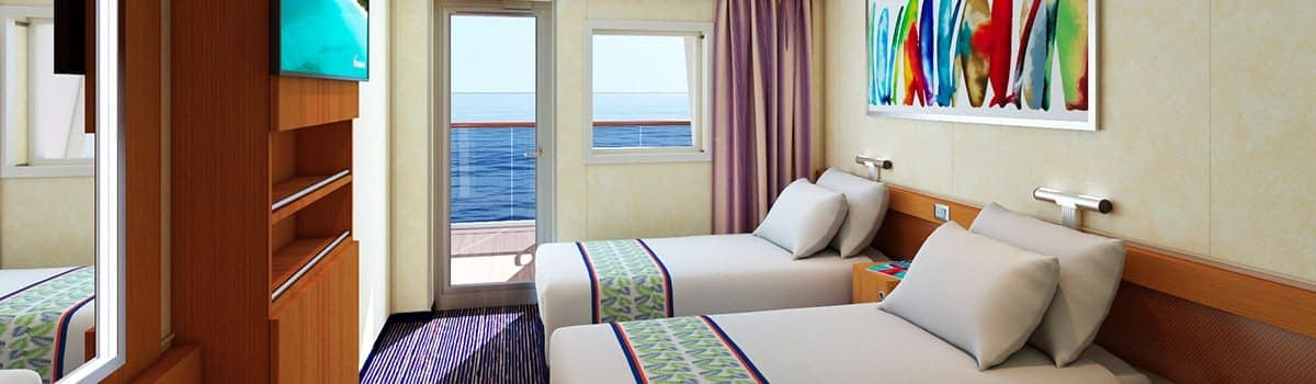 Aft-View Extended Balcony stateroom, Carnival Paradise