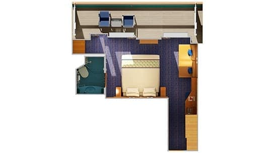 Balcony floor plan, Carnival Sunrise
