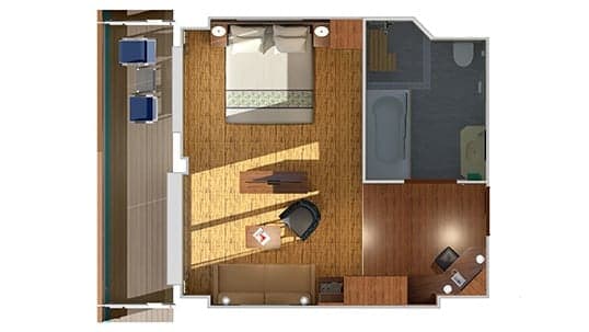 Grand Suite floor plan, Carnival Sunrise