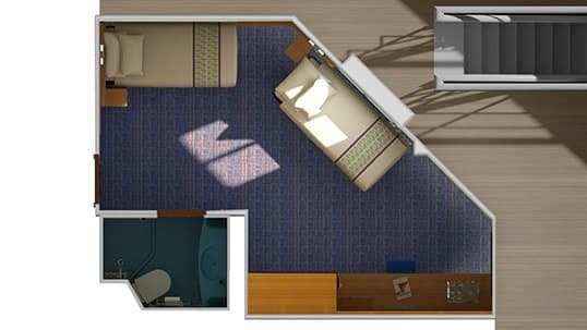 Interior with Picture Window (Walkway View) floor plan, Carnival Sunrise