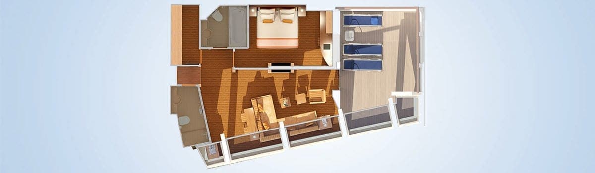 Captain's Suite floor plan, Carnival Sunshine