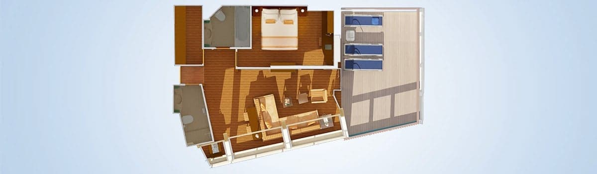 Captain's Suite floor plan, Carnival Valor