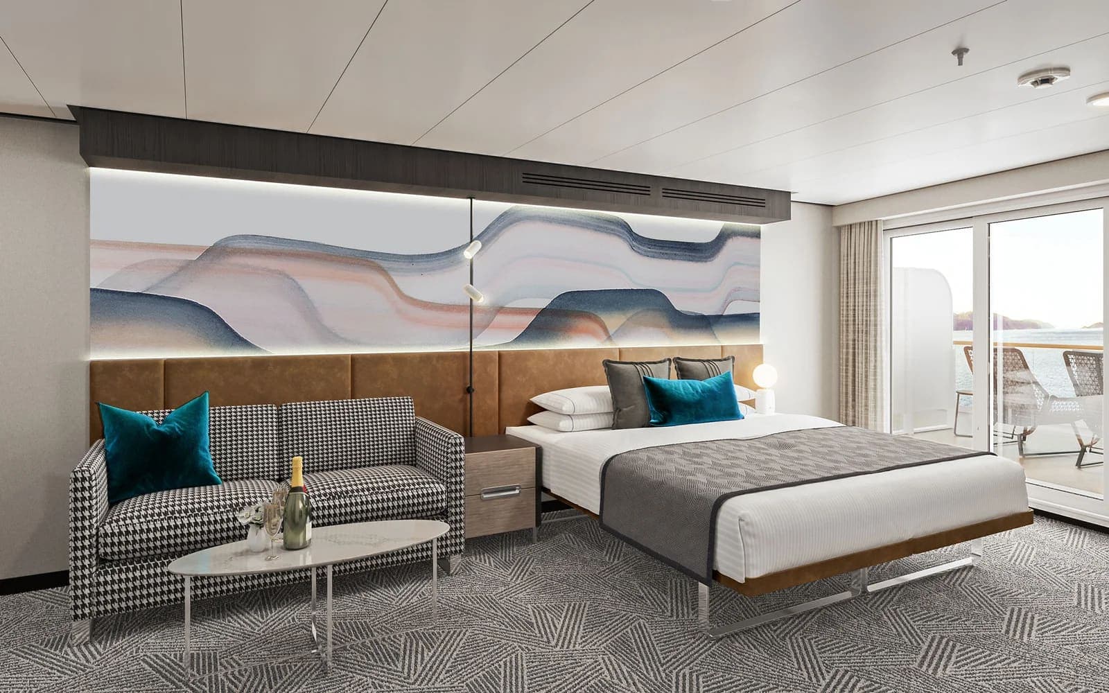Forward-Facing Club Balcony Suite with Large Balcony, Norwegian Aqua