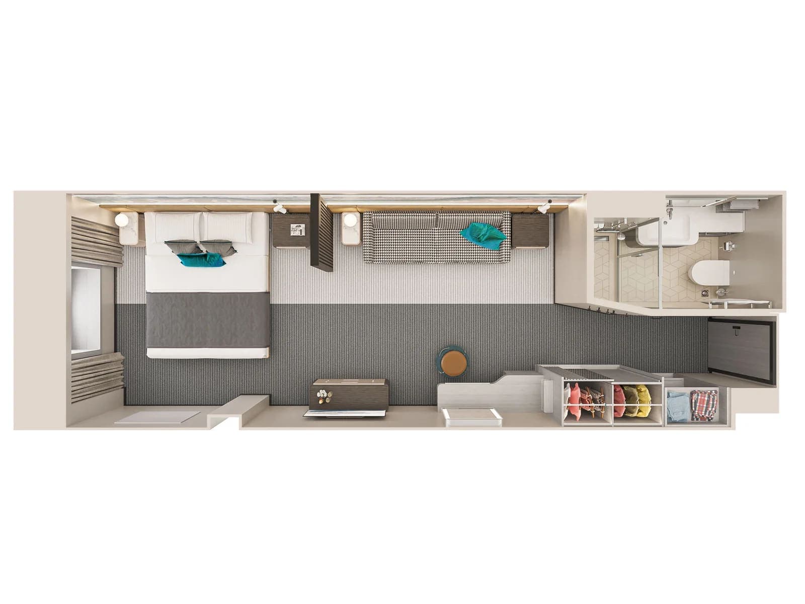 Family Oceanview floor plan, Norwegian Aura