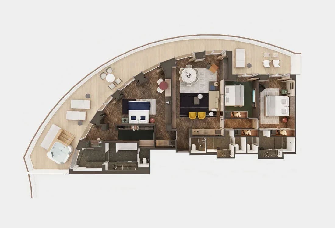 The Haven Premier Owner's Suite with Large Balcony floor plan, Norwegian Aura