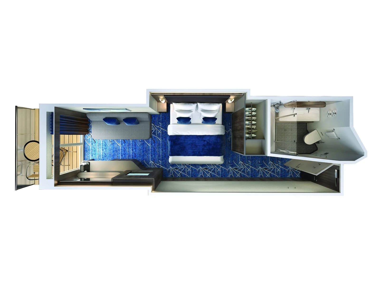 Family Club Balcony Suite floor plan, Norwegian Bliss