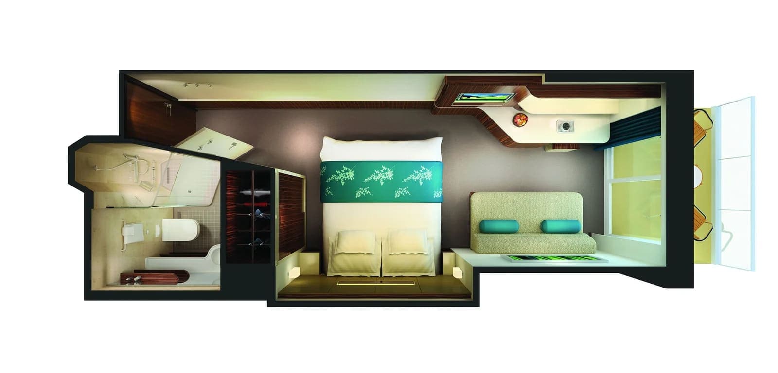 Aft-Facing Balcony floor plan, Norwegian Breakaway
