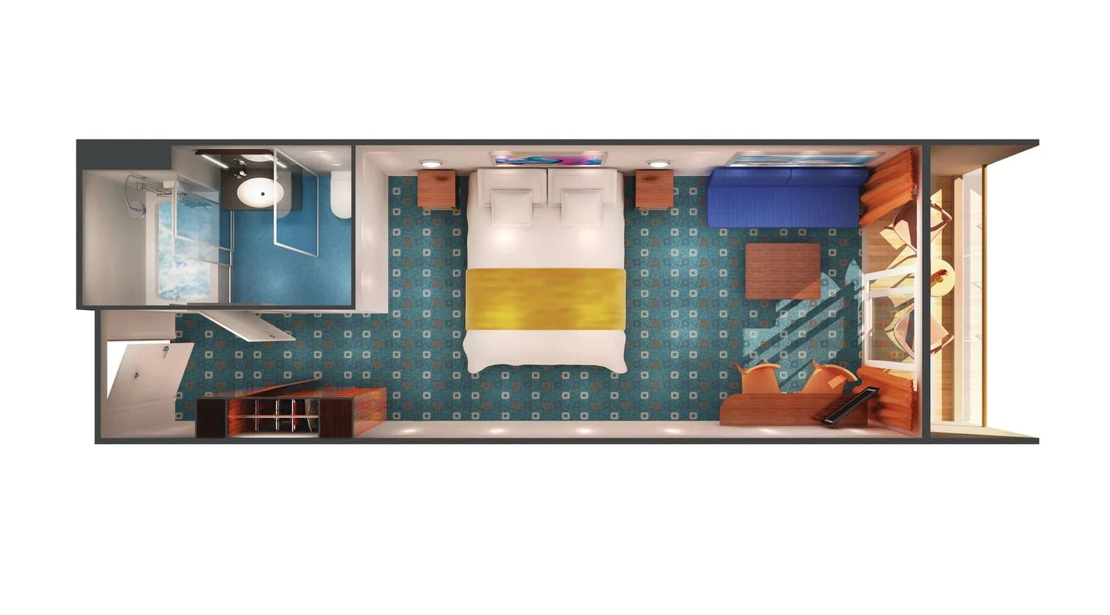 Club Balcony Suite floor plan, Norwegian Dawn