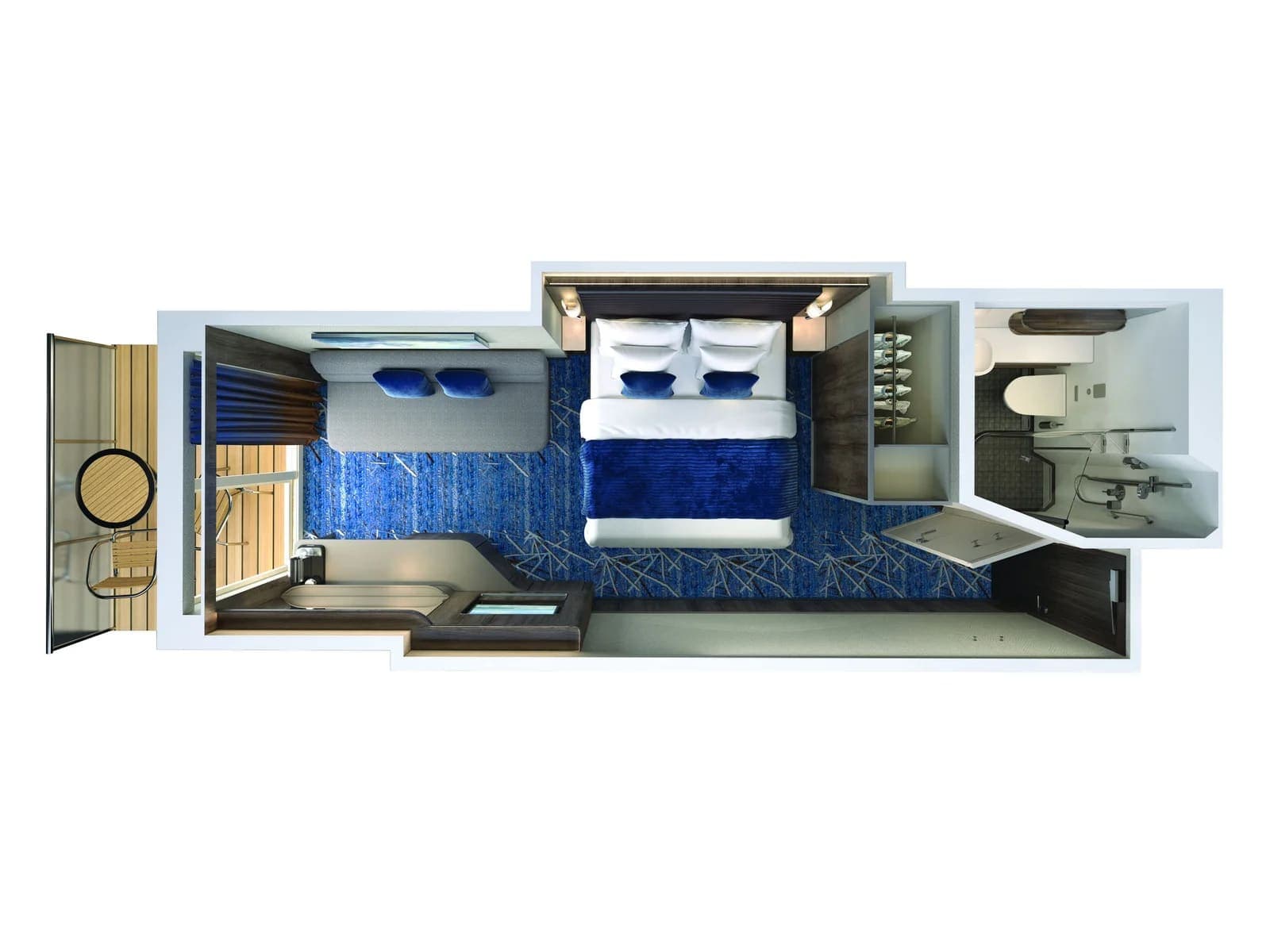 Aft-Facing Balcony floor plan, Norwegian Encore