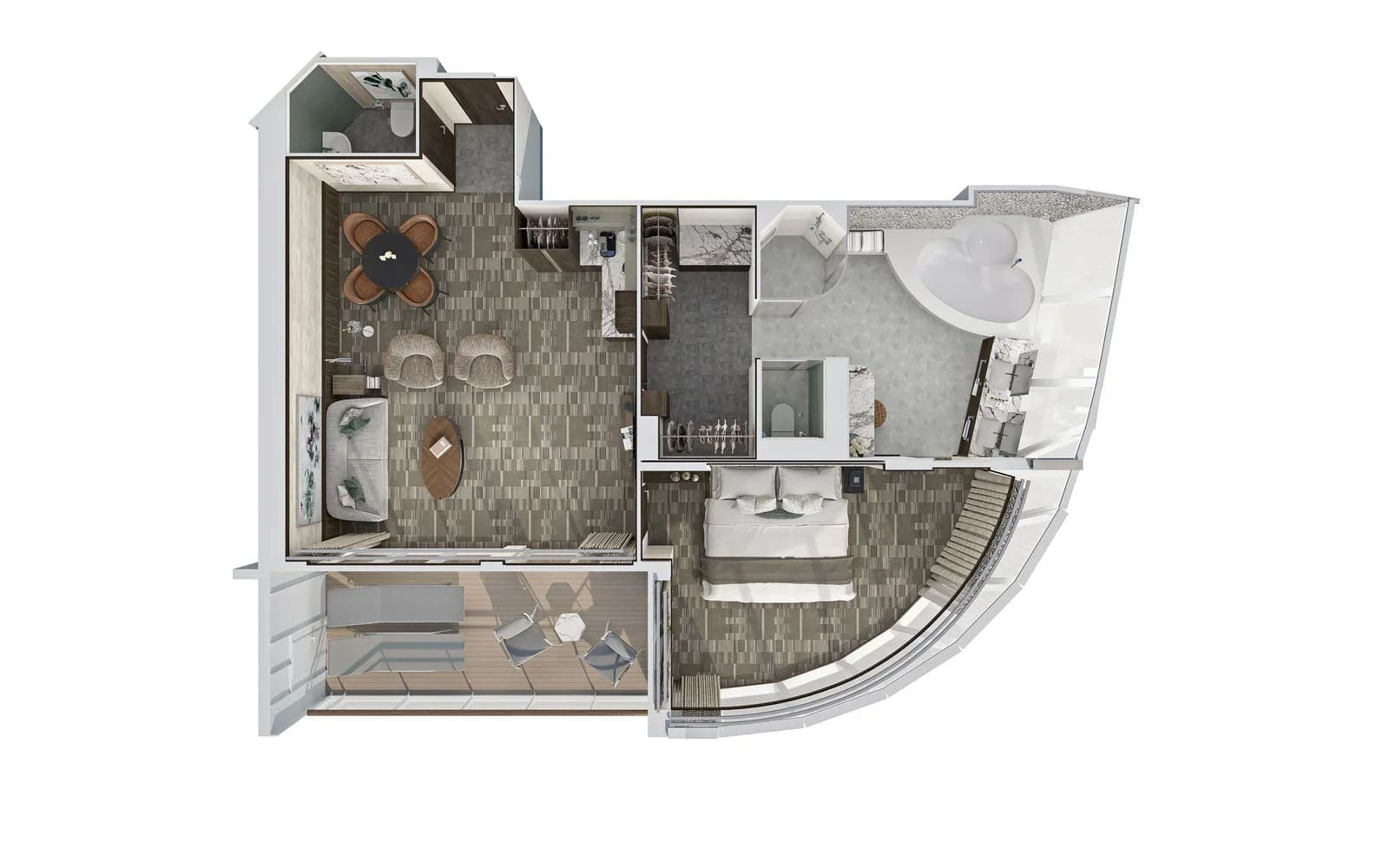 The Haven Deluxe Owner's Suite with Large Balcony floor plan, Norwegian Epic