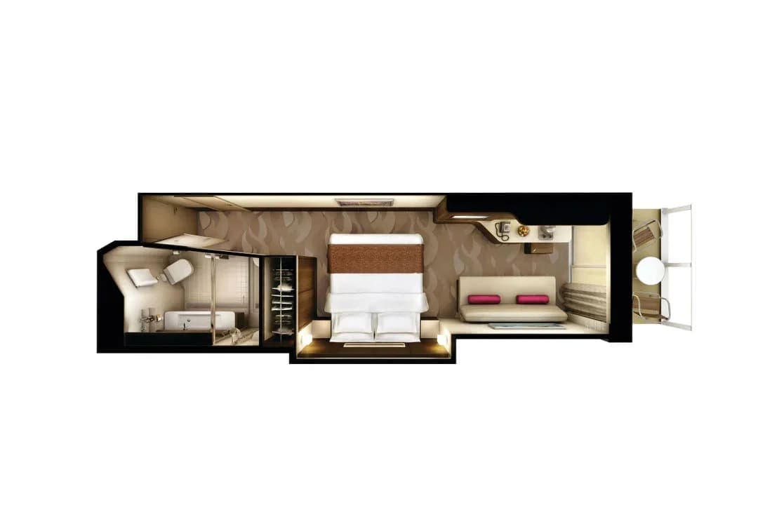 Guarantee Club Balcony Suite floor plan, Norwegian Escape