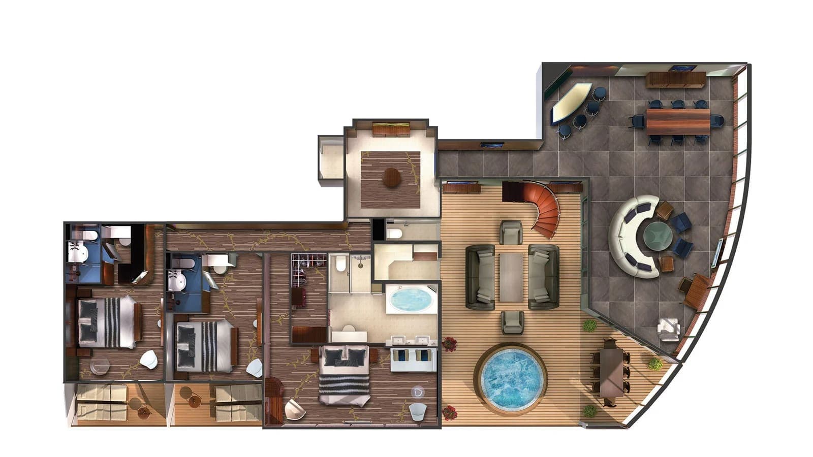 The Haven 3-Bedroom Garden Villa floor plan, Norwegian Gem
