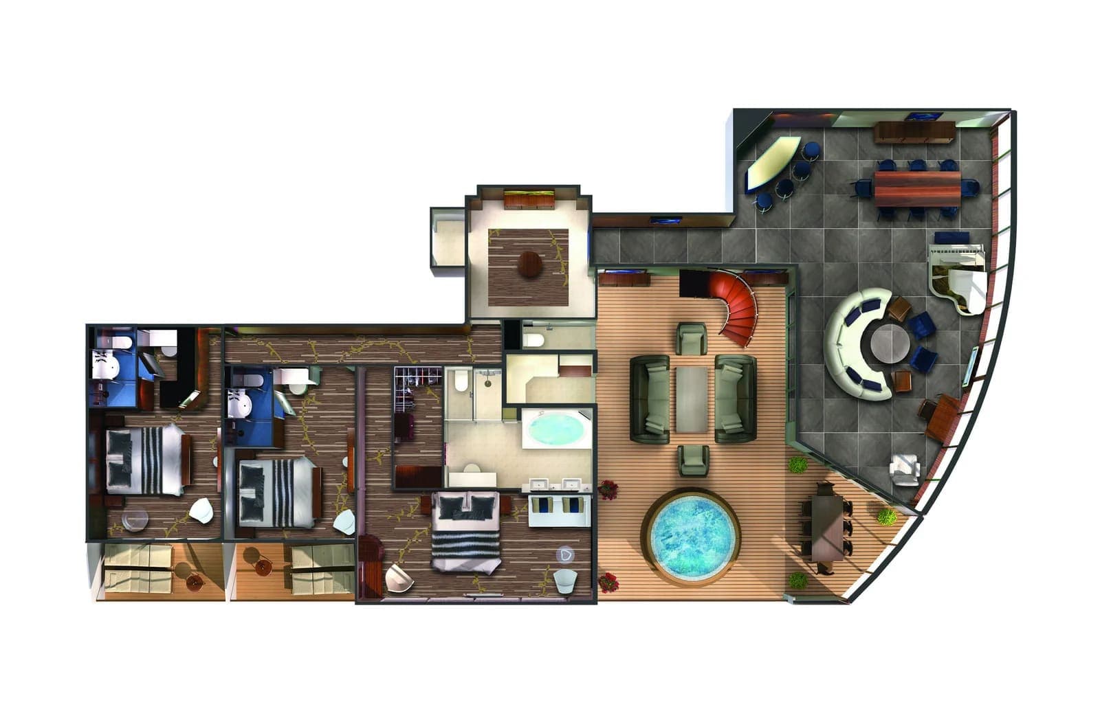 The Haven 3-Bedroom Garden Villa floor plan, Norwegian Jade