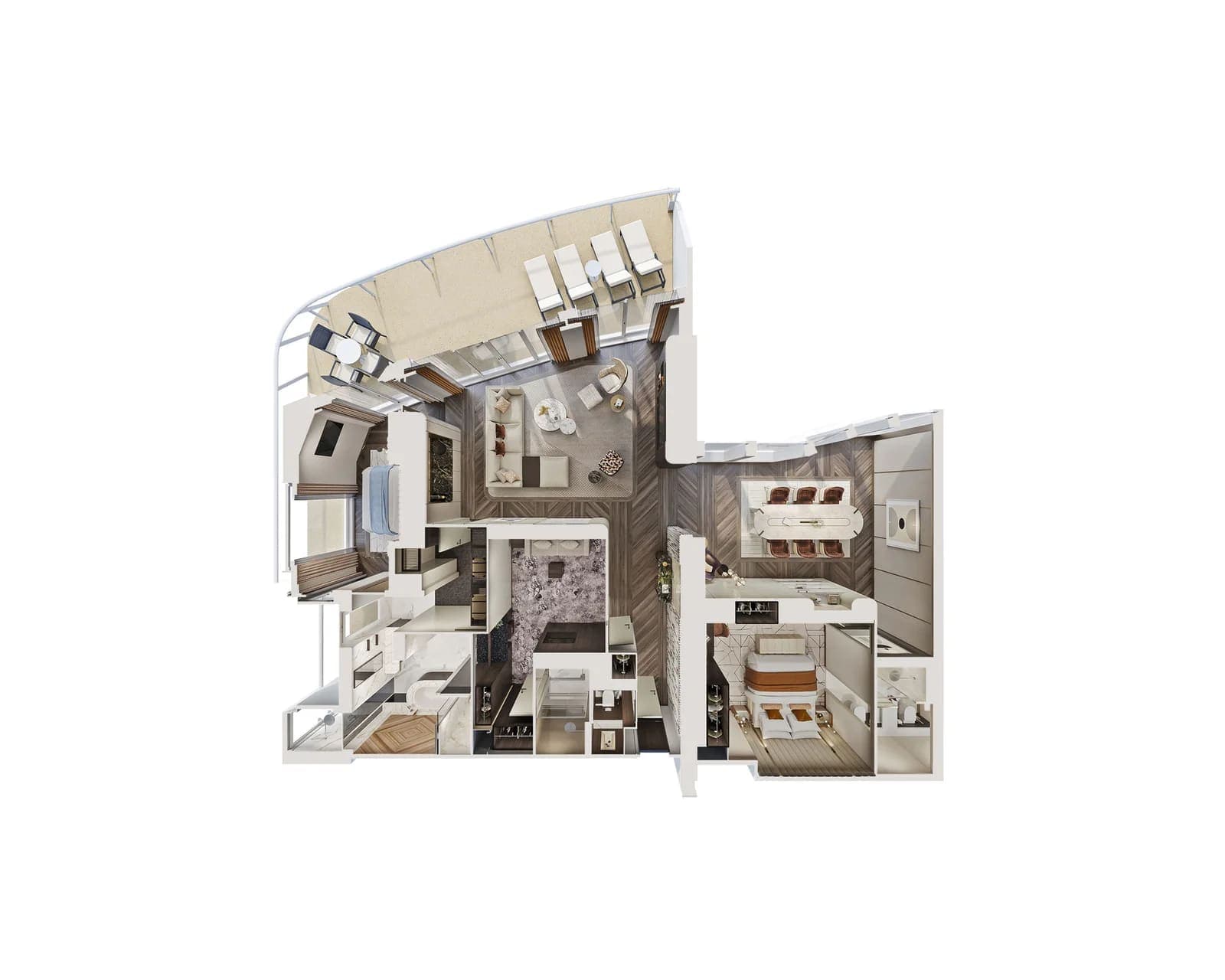 The Haven Premier Owner’s Suite with Large Balcony floor plan, Norwegian Joy