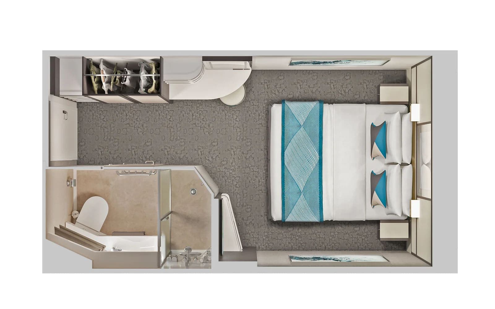 Family Inside floor plan, Norwegian Pearl