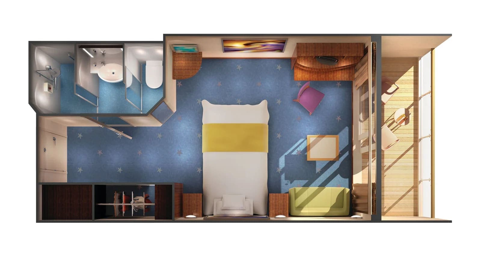 Aft-Facing Balcony floor plan, Norwegian Star