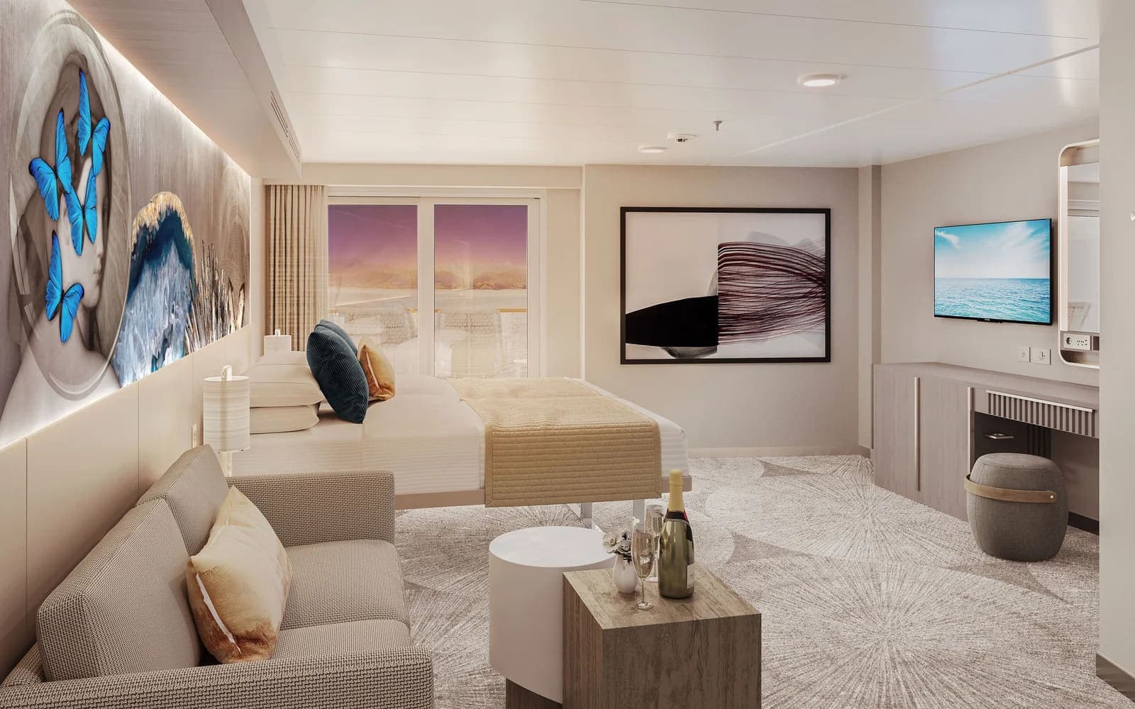 Forward-Facing Club Balcony Suite with Large Balcony, Norwegian Viva