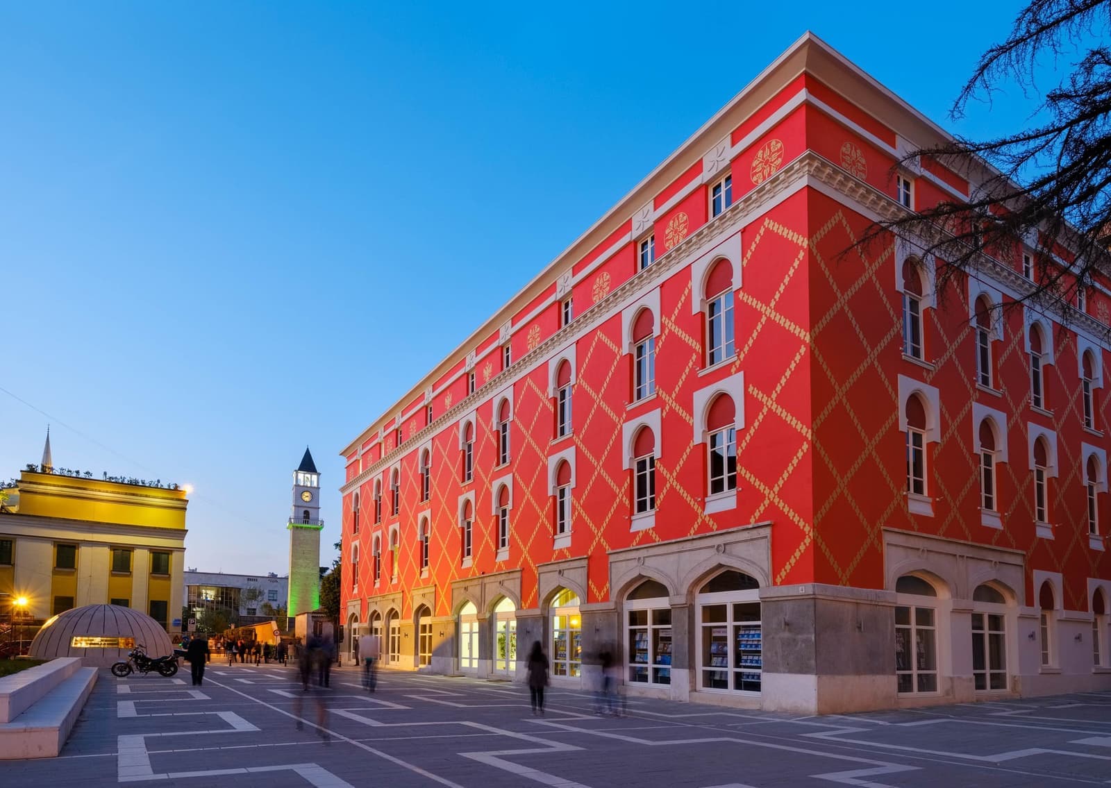 Clock Tower and the Ministry of Agriculture in Tirana, Albania