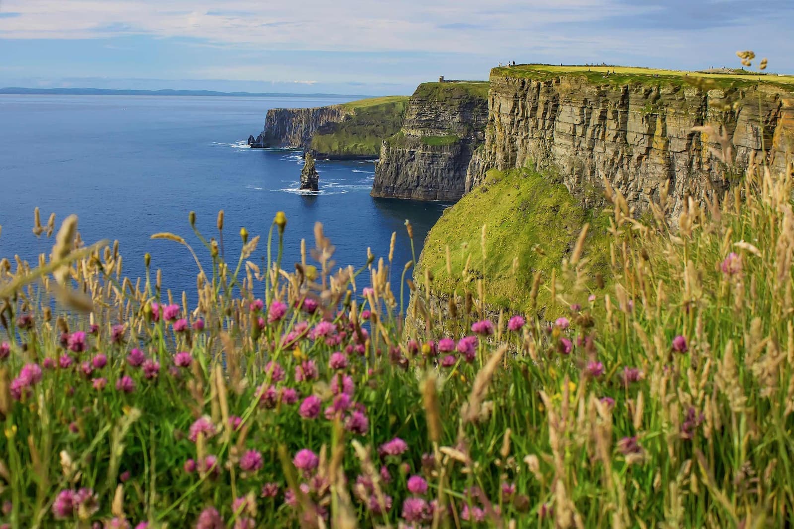 A scenic view of the Cliffs of Moher in Ireland