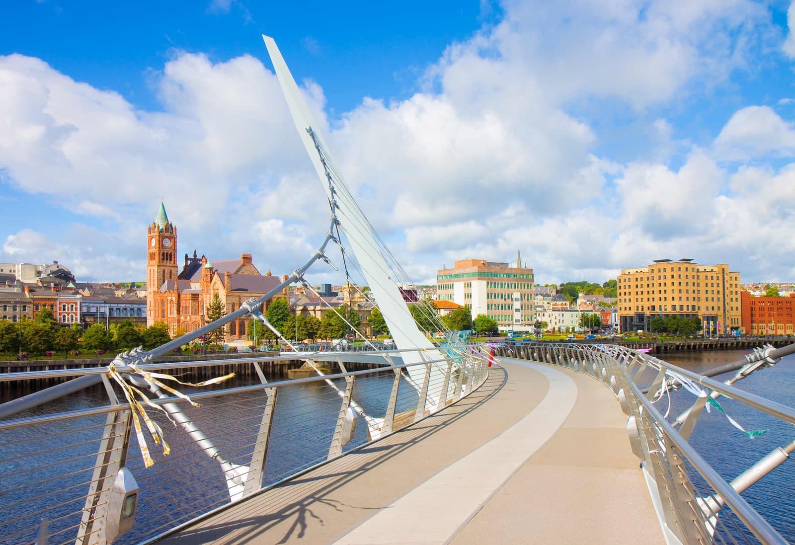 The Peace Bridge in Derry, Northern Ireland