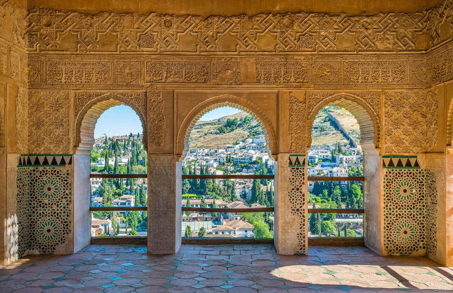 The interior of Alhambra Palace in Granada, Spain