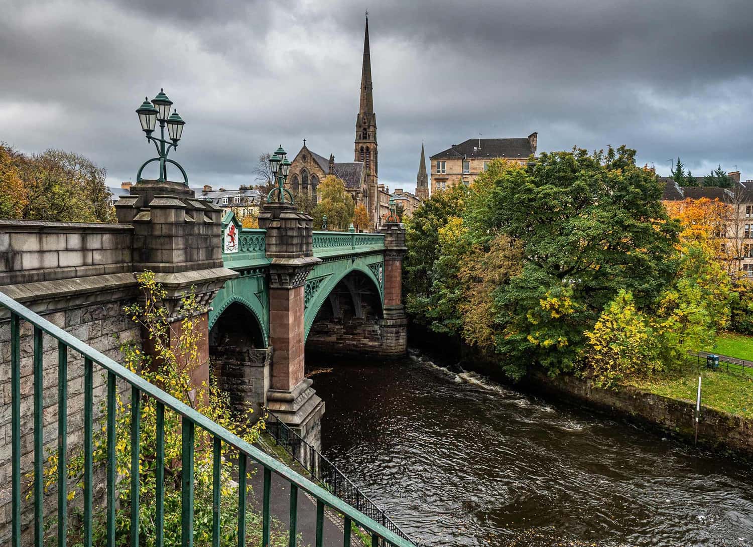 Kelvin Bridge over River Kelvin on Great Western Road, Glasgow