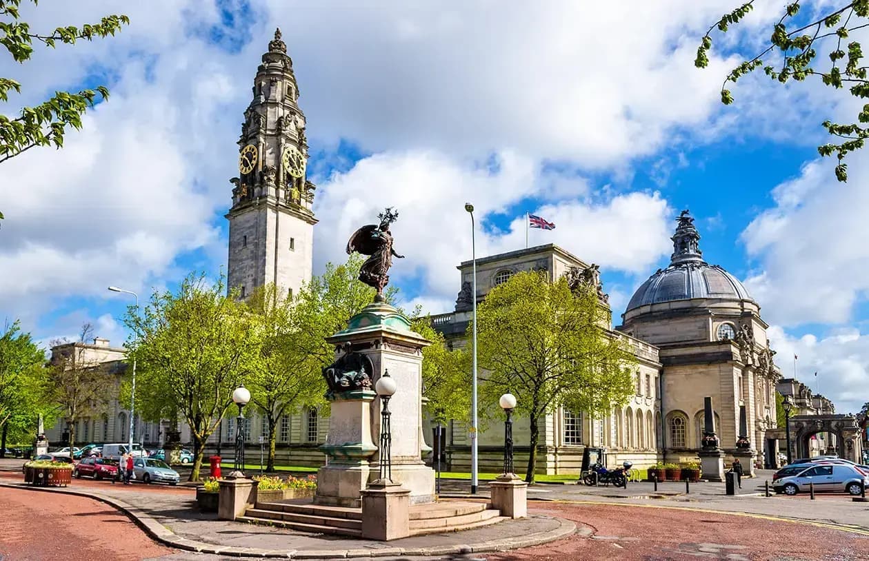 Cardiff city hall in Wales