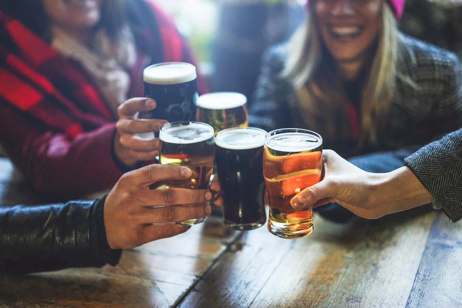 People with Pints in Dublin, Ireland