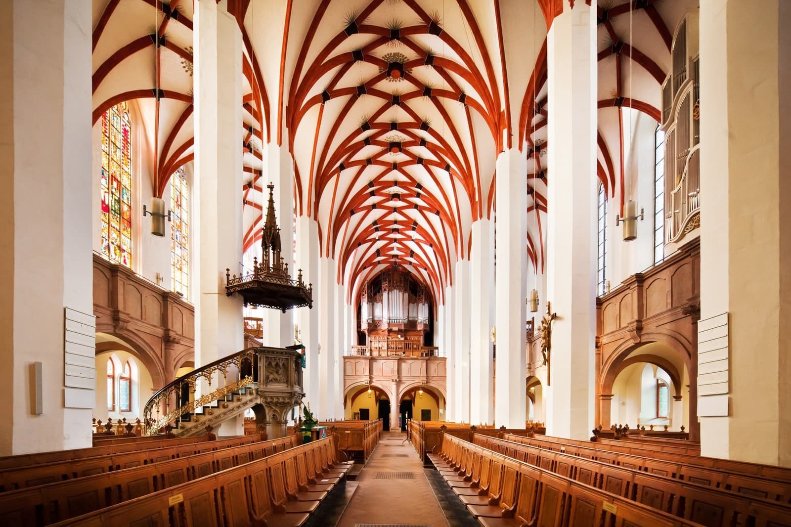 The interior of St. Thomas Church in Leipzig, Germany