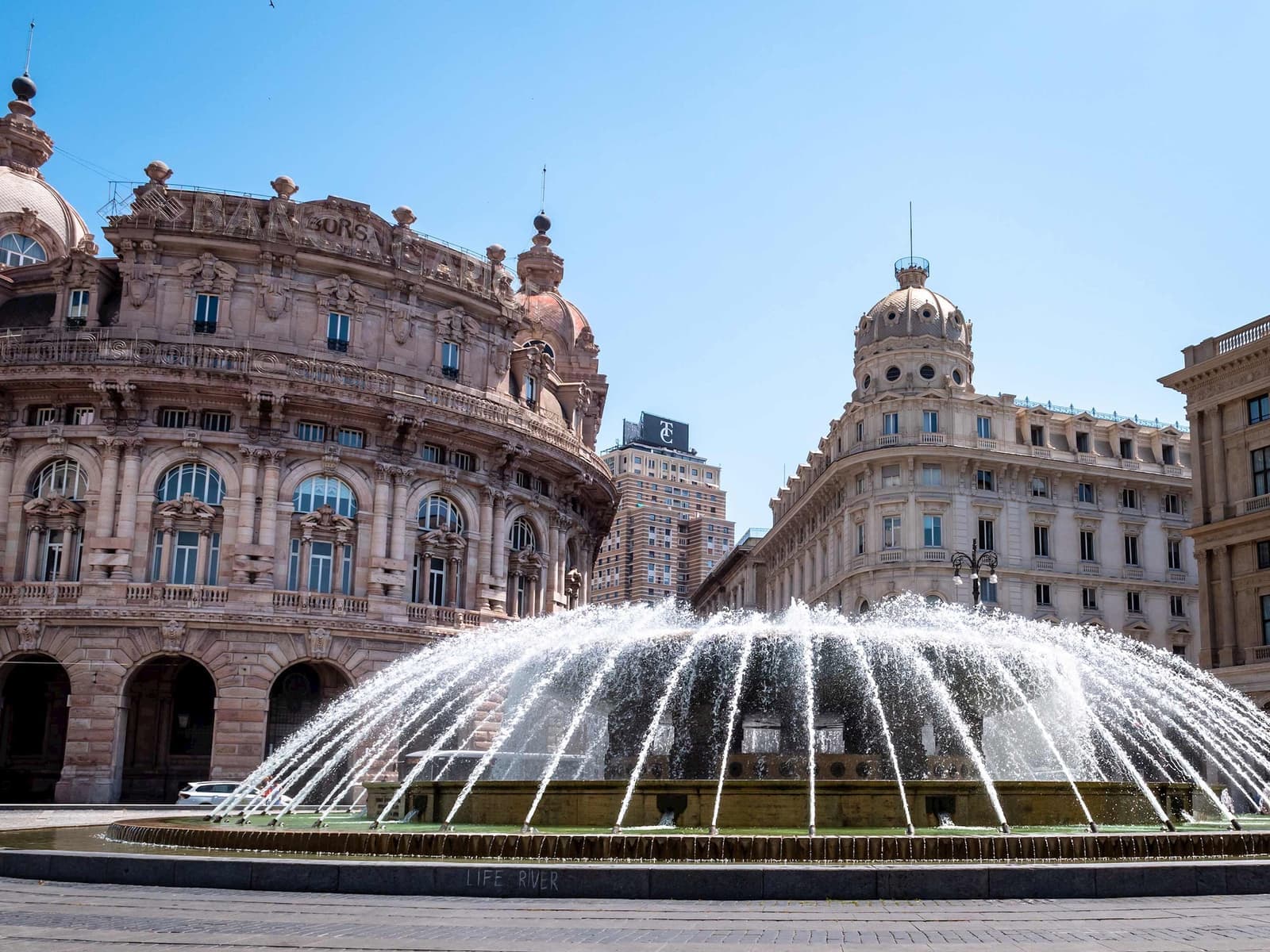 Piazza de Ferrari in Genoa, Italy