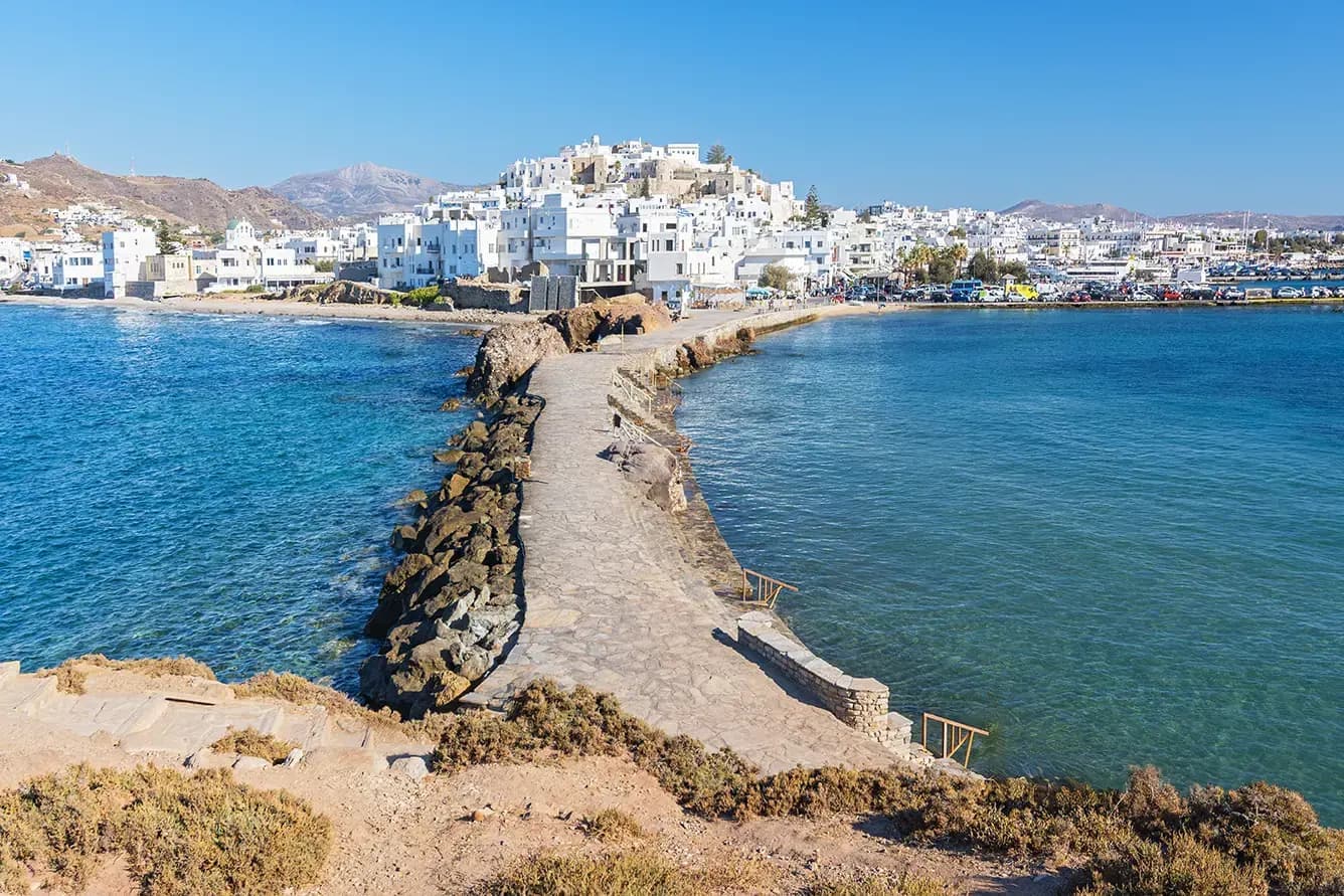 View From The Apollo Temple Island Naxos Aegean Sea Greece