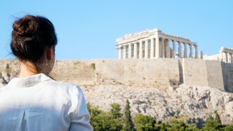 Day Hero Woman Acropolis, Athens, Greece