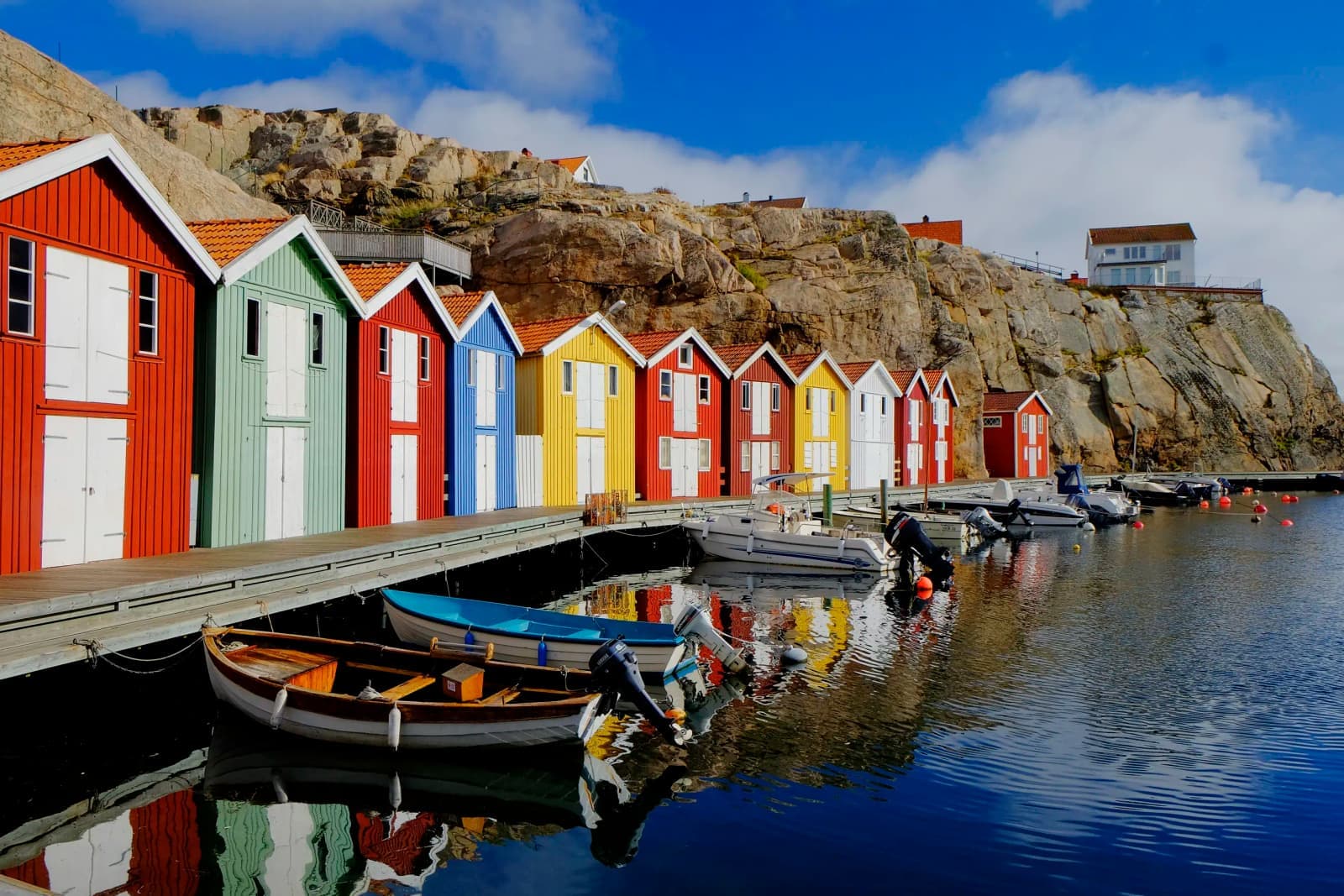 Day Hero Colorful fishing huts, Gothenburg, Sweden