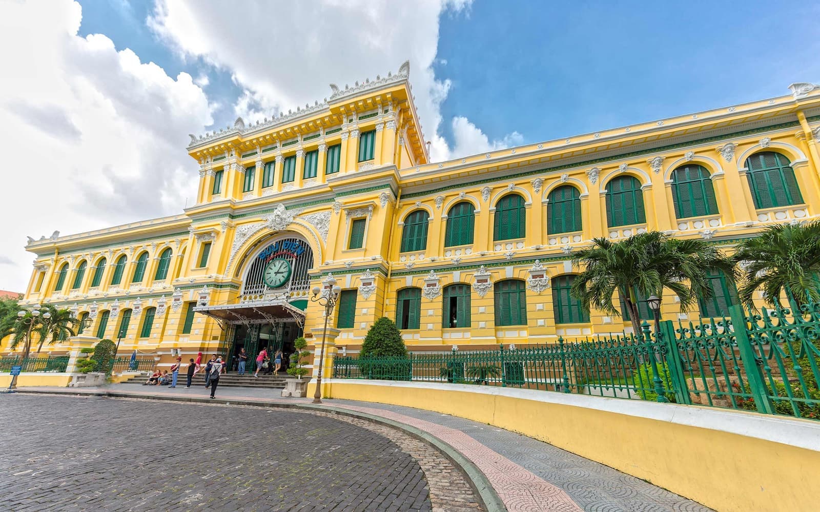 Front view of the Saigon Central Post Office from the right angle, Ho Chi Minh City, Vietnam